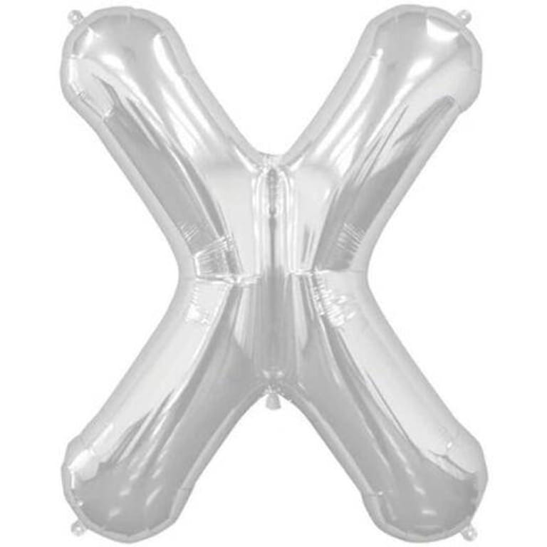 Silver Letter X Helium Foil Balloon-A914 - Image 1