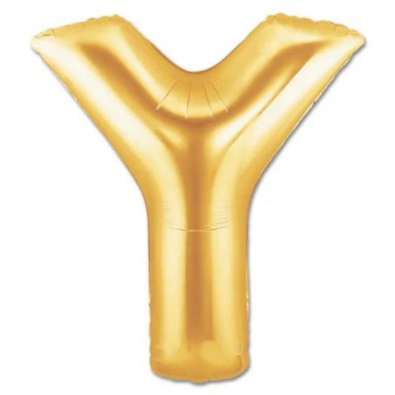Gold Letter Y Helium Foil Balloon-A915 - Image 1