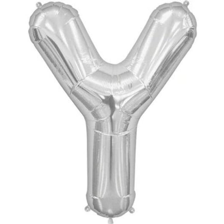 Silver Letter Y Helium Foil Balloon-A916 - Image 1