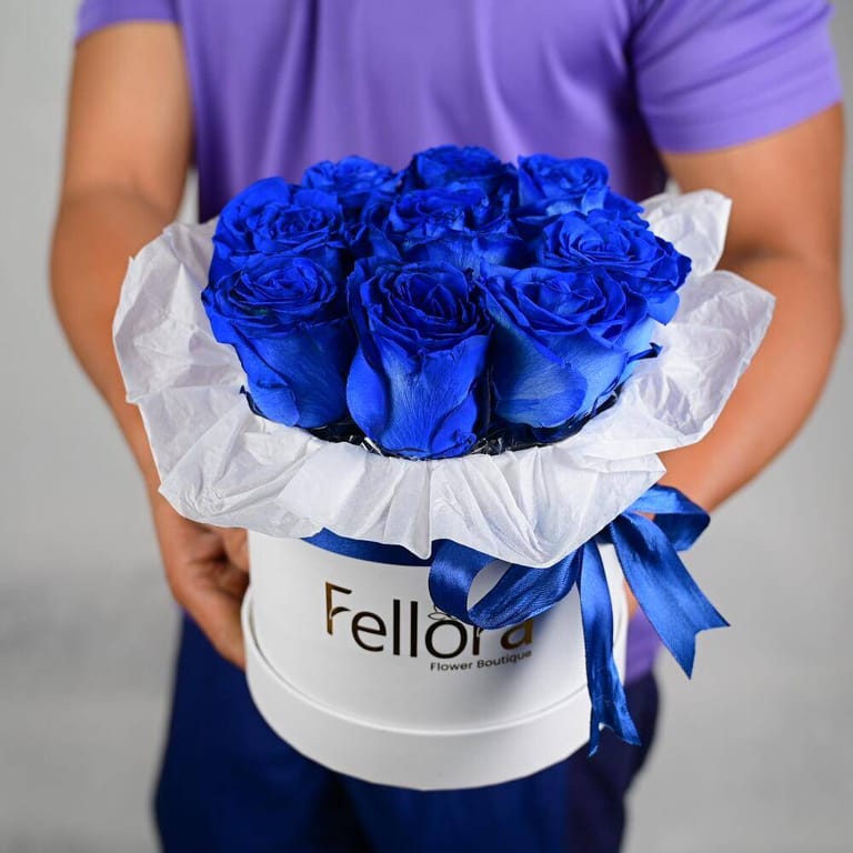 Royal Blue Roses Flower Box-A941 - Image 1