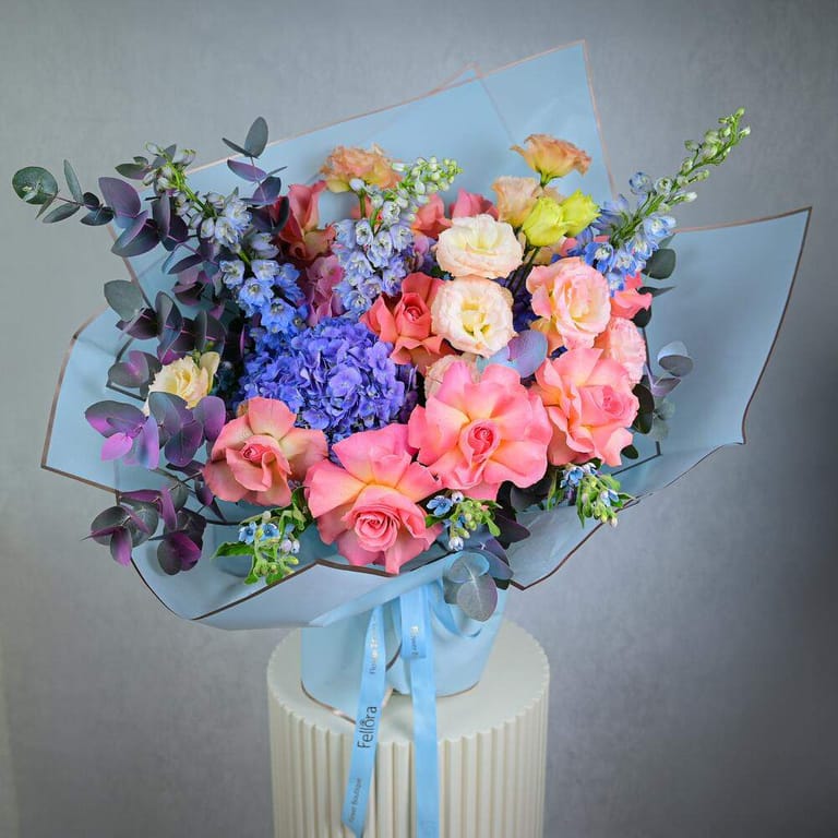 Luxury Pink And Purple Mixed Flower Bouquet-A976 - Image 6