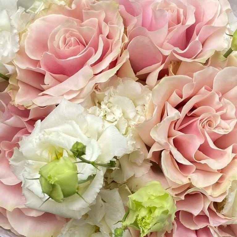 Pink Roses And White Lisianthus Elegant Bouquet-A1035 - Image 6