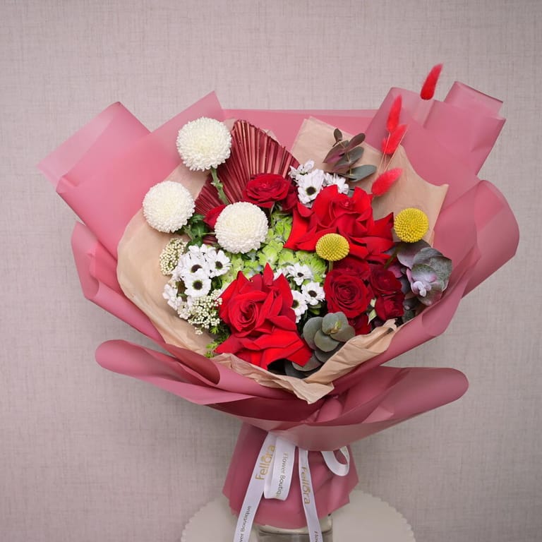 Red Roses And Mixed Flowers Luxury Bouquet-A1077 - Image 3