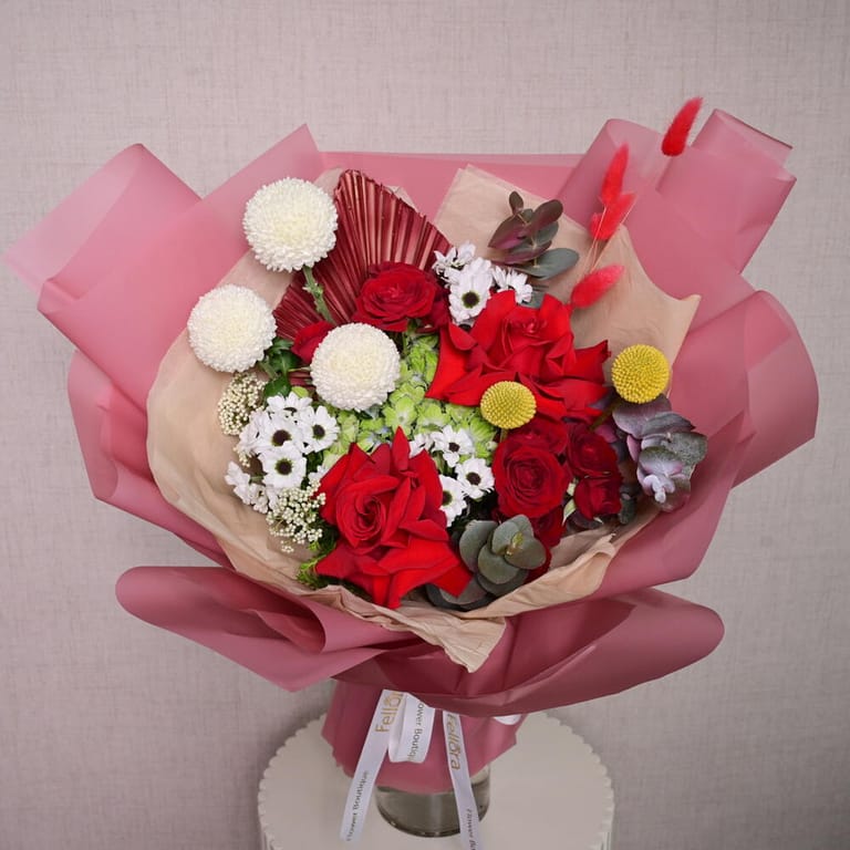 Red Roses And Mixed Flowers Luxury Bouquet-A1077 - Image 6
