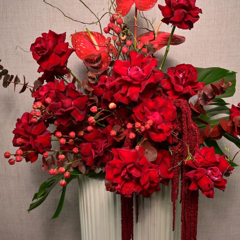 Red Roses And Anthurium Grand Luxury Centerpiece-A1108 - Image 2