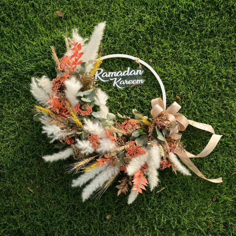 Ramadan Kareem Dried Flowers Wreath-A1109 - Image 1