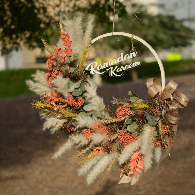 Ramadan Kareem Dried Flowers Wreath-A1109 - Image 3
