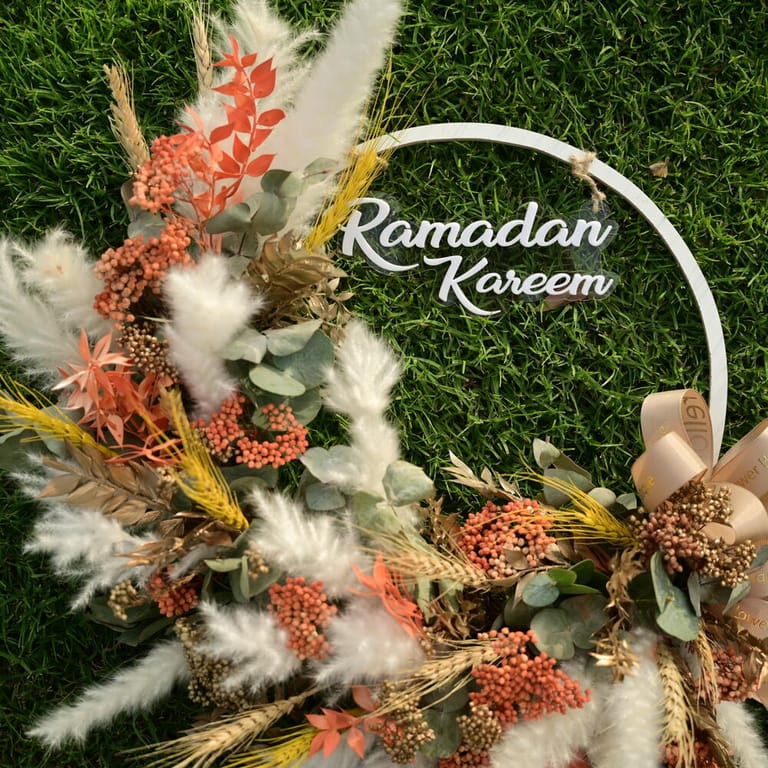 Ramadan Kareem Dried Flowers Wreath-A1109 - Image 4