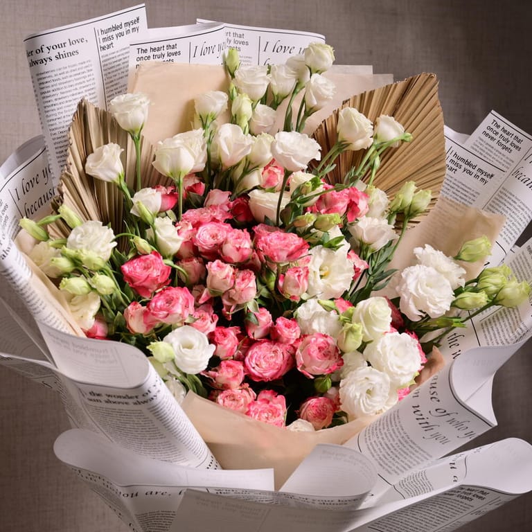 Sunset Spray Roses And White Lisianthus Luxury Bouquet-A1139 - Image 6