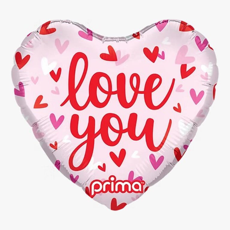 Pink Hearts Love You Helium Foil Balloon-A1157 - Image 1
