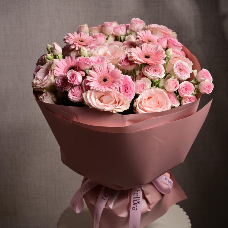 Pink Spray Roses And Gerbera Luxury Bouquet-A1194 - Image 5