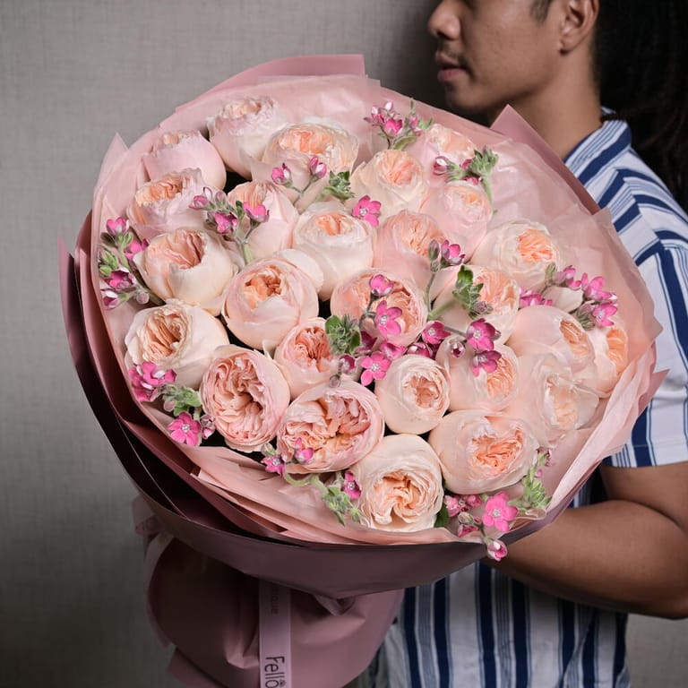 David Austin Roses And OxypetalumLuxury Bouquet-A1228 - Image 2
