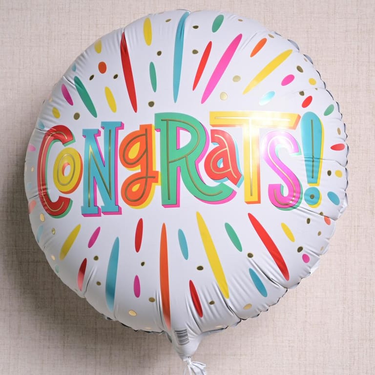 Colorful Congrats Helium Foil Balloon-A1332 - Image 1