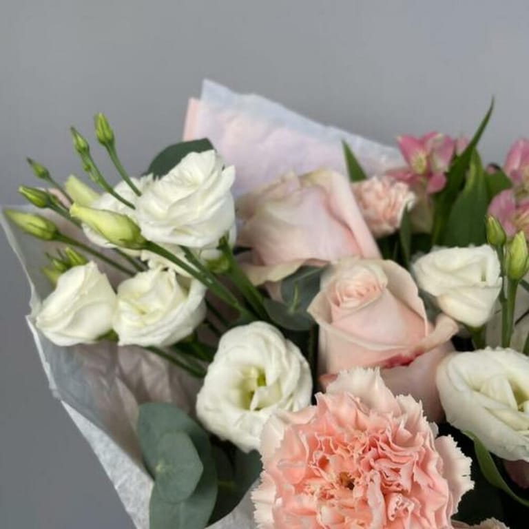 Pink Roses Matthiola And Mixed Flowers Bouquet-A1355 - Image 6