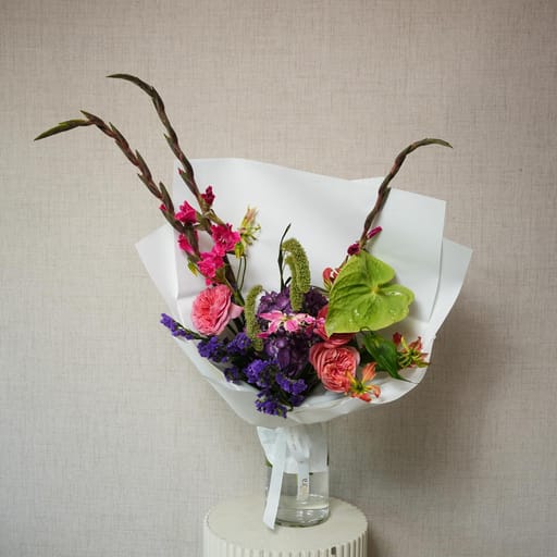 Gladiolus Hydrangea And Anthurium Mixed Flower Bouquet-A1389