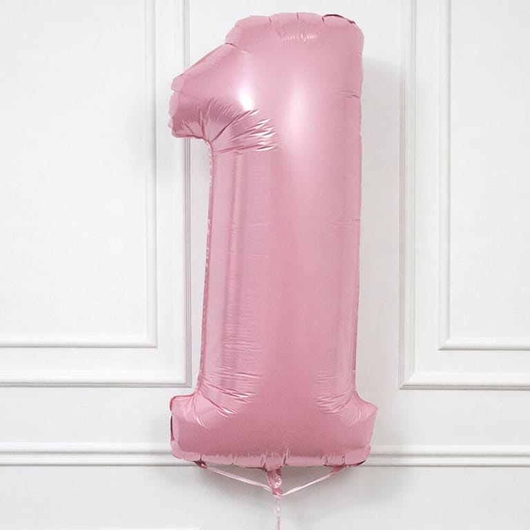 Pastel Pink Number One Helium Foil Balloon-A1607 - Image 1
