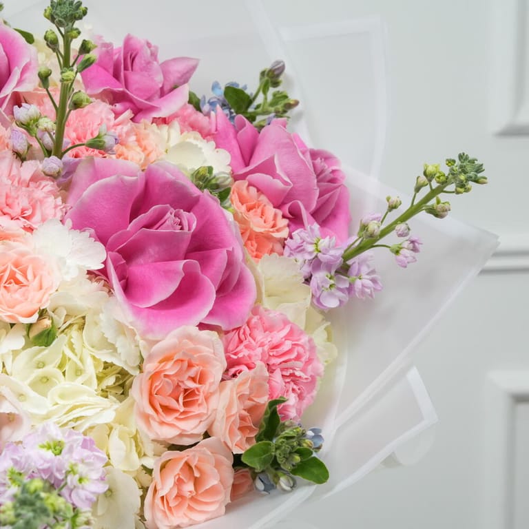 RositaPink Roses And Carnations Flower Bouquet-A1631 - Image 3
