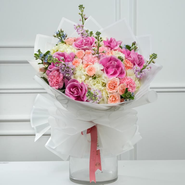 RositaPink Roses And Carnations Flower Bouquet-A1631 - Image 4