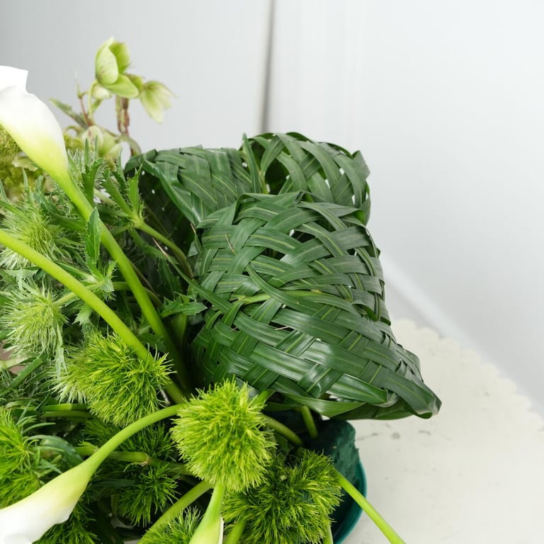 White Calla Lilies And Greenery Floral Centerpiece-A1673 - Image 2