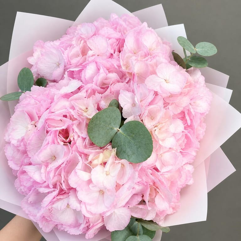 Luxury Pink Hydrangea Flower Bouquet-A1689 - Image 2