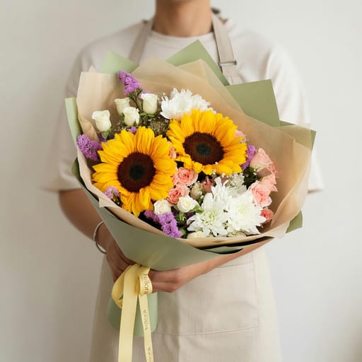Sunflower And Chrysanthemum Bloom Flower Bouquet-A1692