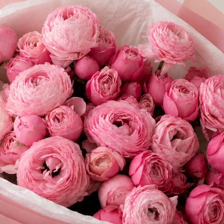 Ranunculus And Peony Roses Flower Bouquet-A1695 - Image 3