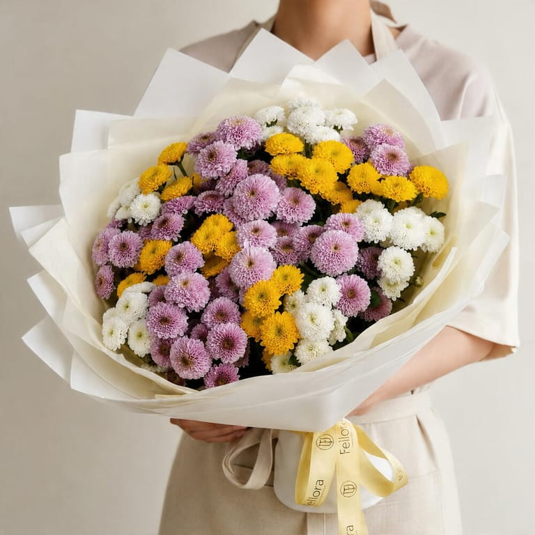 Pastel Chrysanthemum Bouquet-A1705 - Image 1