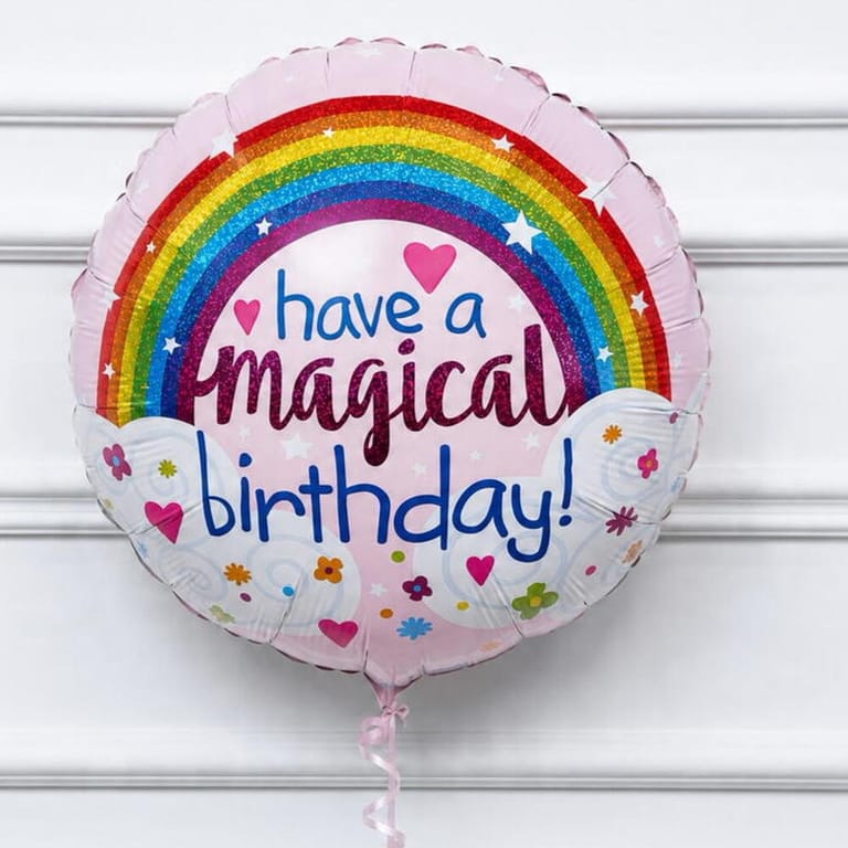 Magical Rainbow Birthday Helium Foil Balloon-A1756 - Image 1