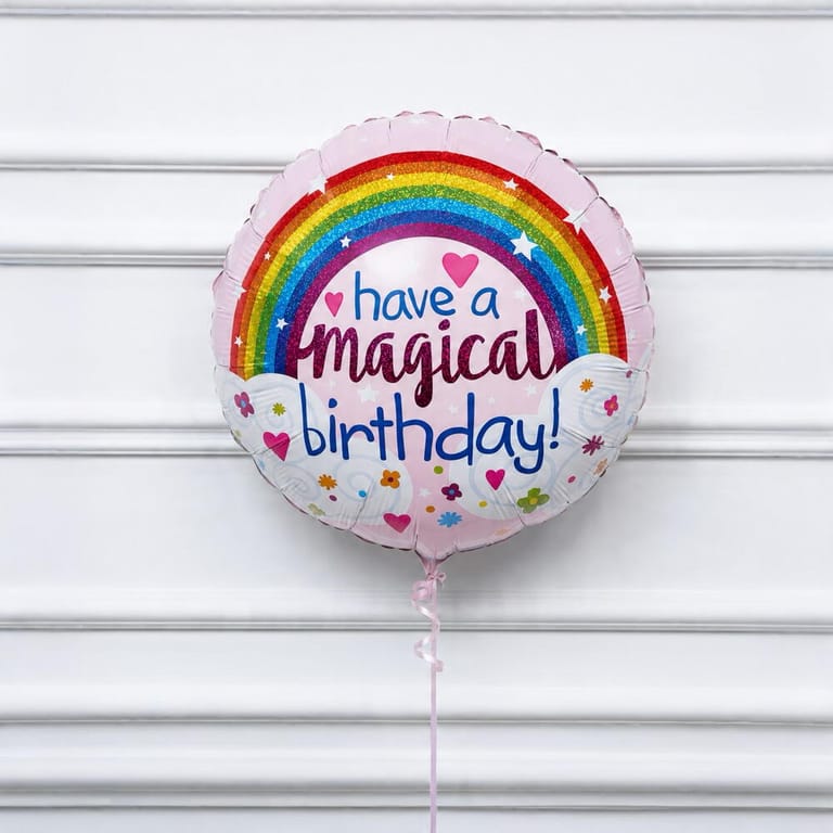 Magical Rainbow Birthday Helium Foil Balloon-A1756 - Image 2