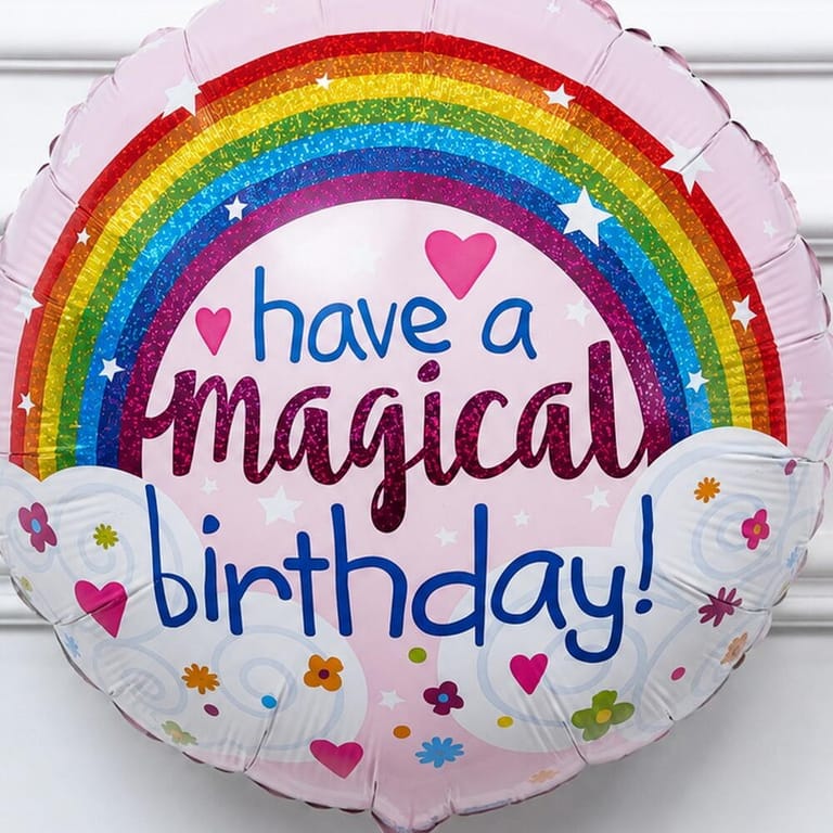 Magical Rainbow Birthday Helium Foil Balloon-A1756 - Image 4
