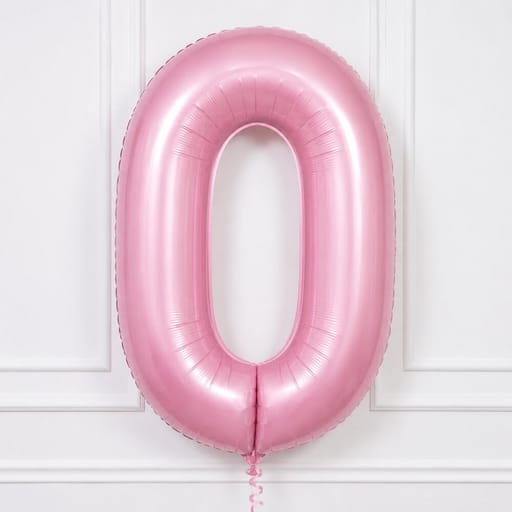 Pastel Pink Number Zero Heluim Foil  Balloons-A1783