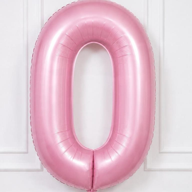 Pastel Pink Number Zero Heluim Foil Balloons-A1783 - Image 3