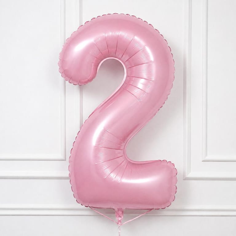 Pastel Pink Number Two Helium Foil Balloon-A1784 - Image 1