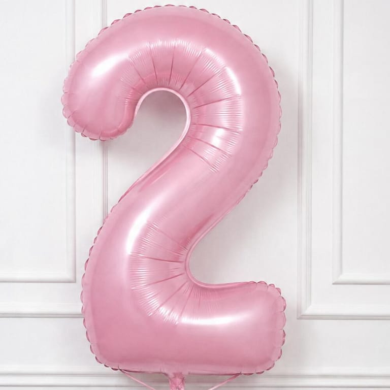 Pastel Pink Number Two Helium Foil Balloon-A1784 - Image 3