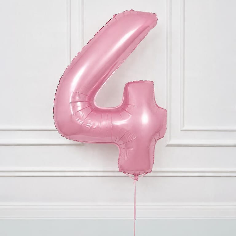 Pastel Pink Number Four Helium Foil Balloon-A1786 - Image 2