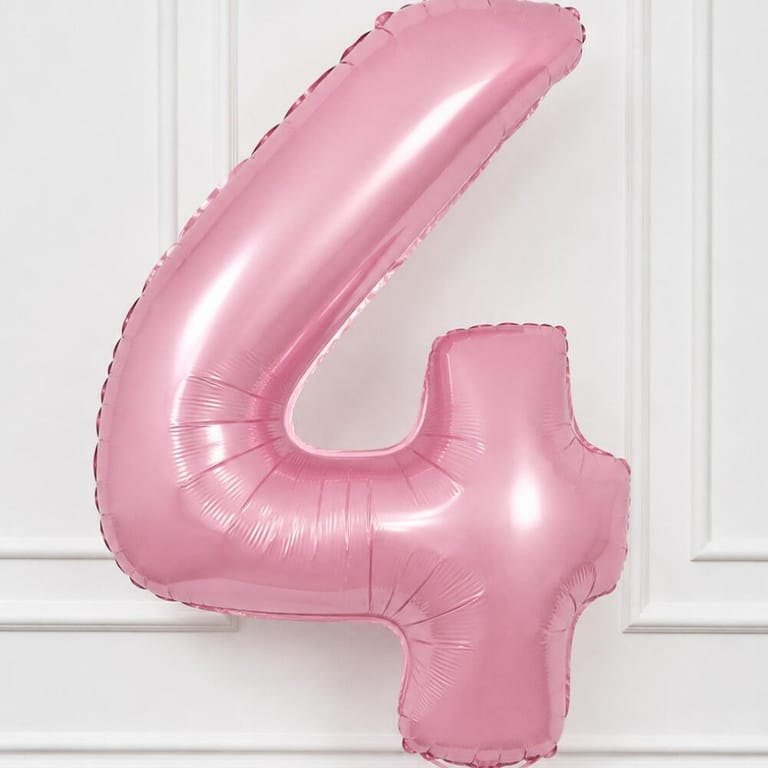 Pastel Pink Number Four Helium Foil Balloon-A1786 - Image 3