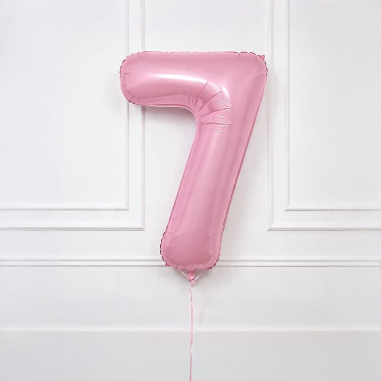 Pastel Pink Number Seven Helium Foil Balloon-A1789 - Image 3