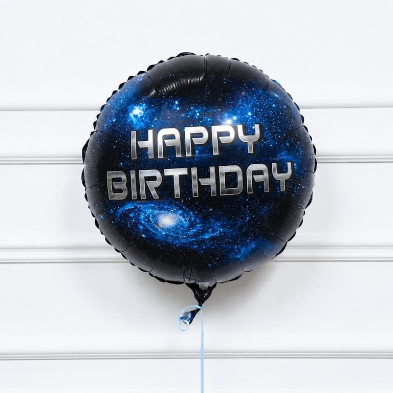 Galaxy Theme Happy Birthday Helium Foil Balloon-A1795 - Image 1