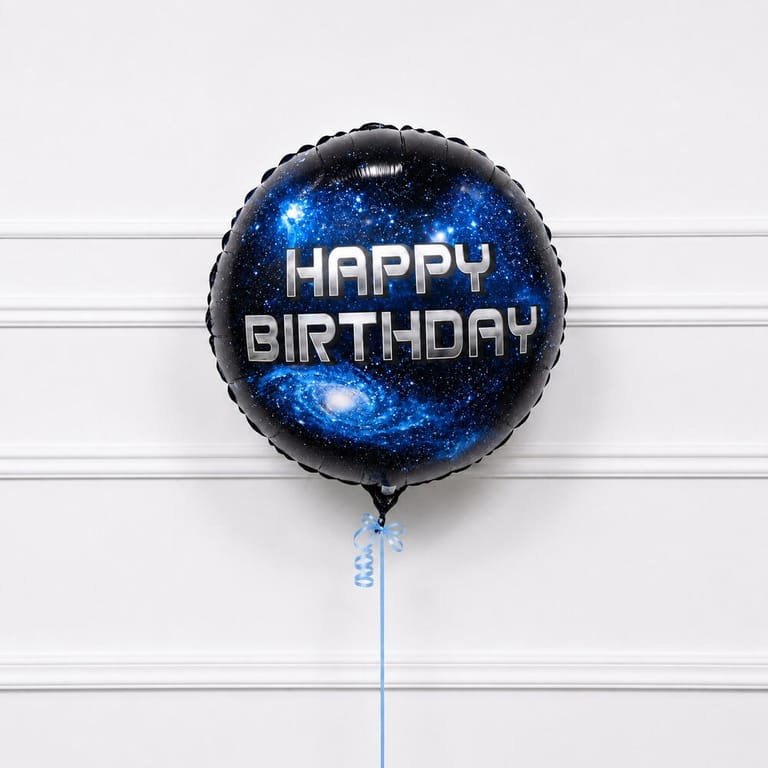 Galaxy Theme Happy Birthday Helium Foil Balloon-A1795 - Image 2
