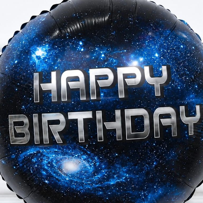 Galaxy Theme Happy Birthday Helium Foil Balloon-A1795 - Image 3