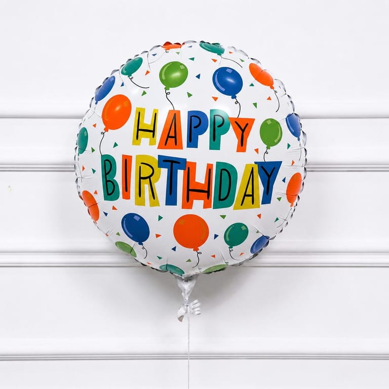Colourful Balloons Happy Birthday Helium Foil Balloon-A1797 - Image 1
