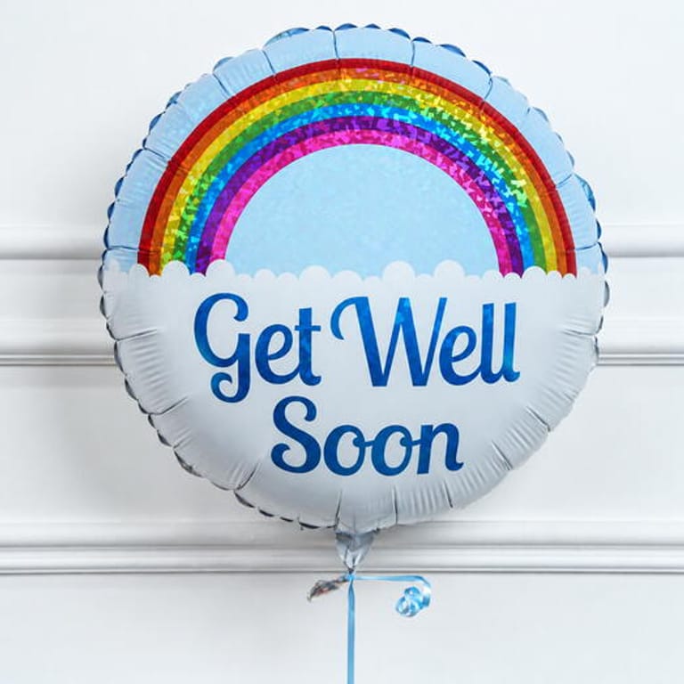 Rainbow Get Well Soon Helium Foil Balloon-A1814 - Image 1
