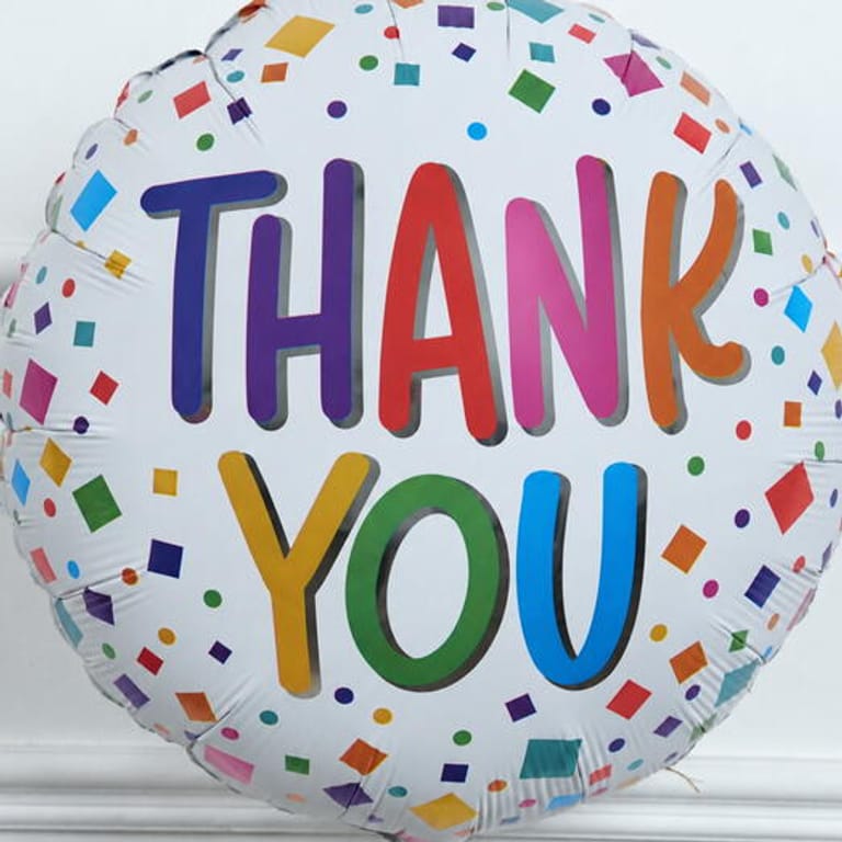 Colourful Confetti Thank You Helium Foil Balloon-A1815 - Image 2