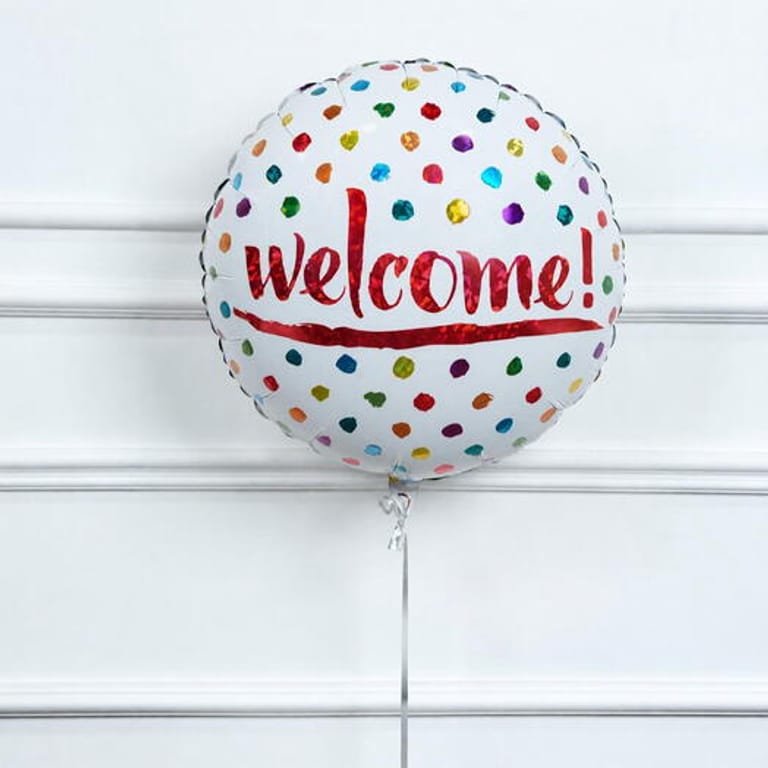 Colourful Dots Welcome Helium Foil Balloon-A1817 - Image 3