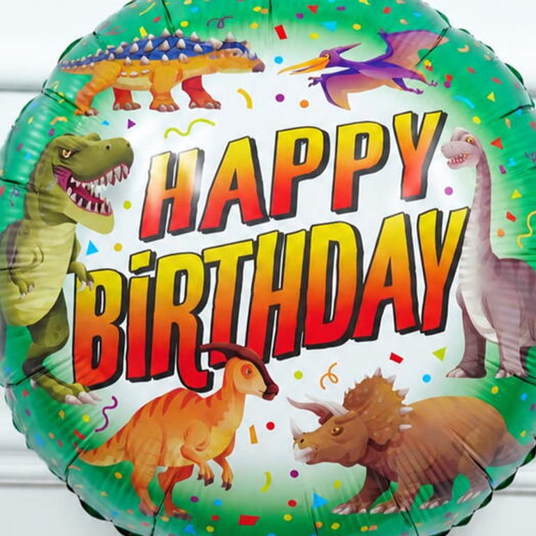 Dinosaur Theme Happy Birthday Helium Foil Balloon-A1820 - Image 2