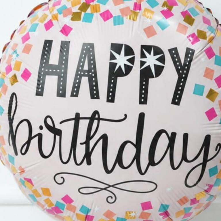 Pink And Colourful Confetti Happy Birthday Foil Balloon-A1827 - Image 2