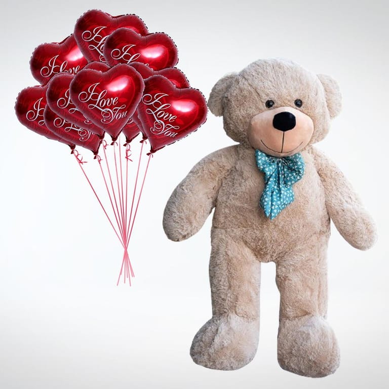 Giant Teddy Bear And I Love You Helium Balloon Combo-C25 - Image 1