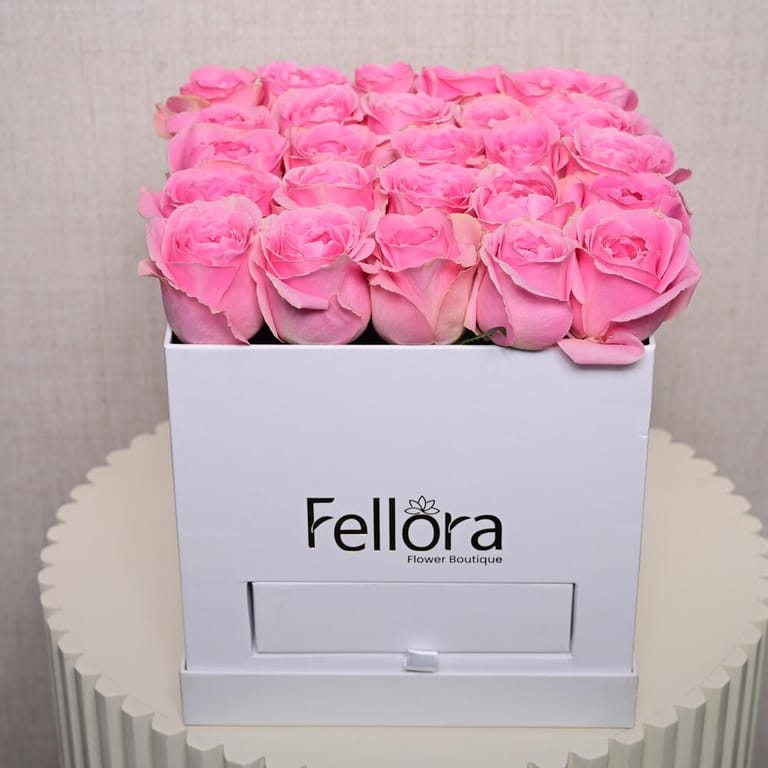 Pink Roses And Ferrero Rocher White Luxury Gift Box-C35 - Image 5