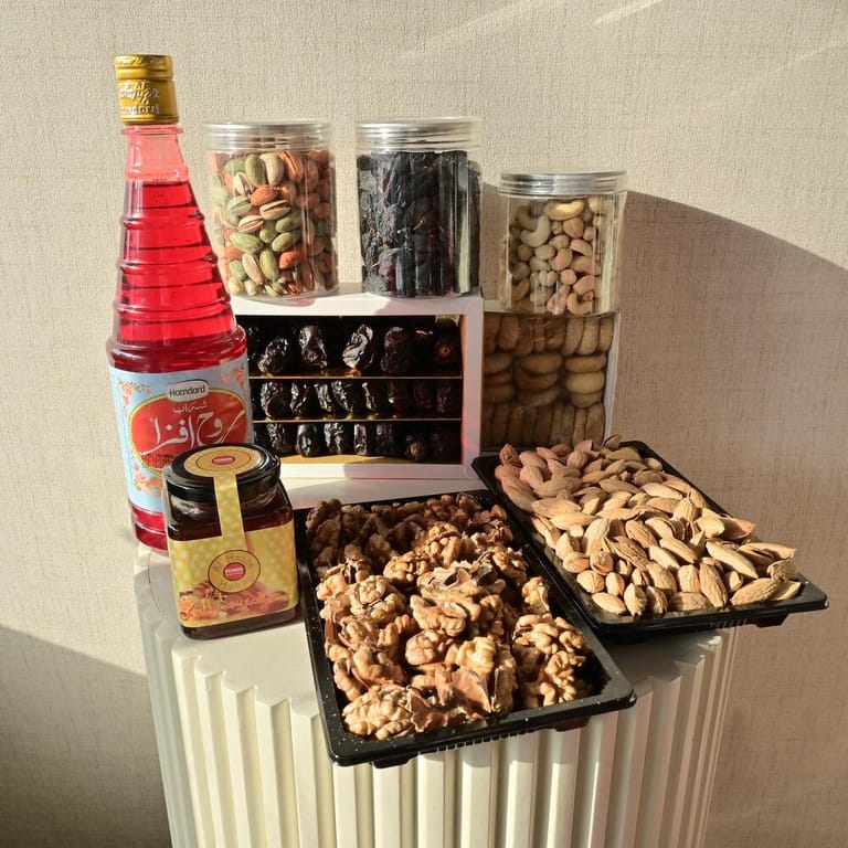 Premium Mixed Nuts And Orange Roses Luxury Gift Basket-C46 - Image 2