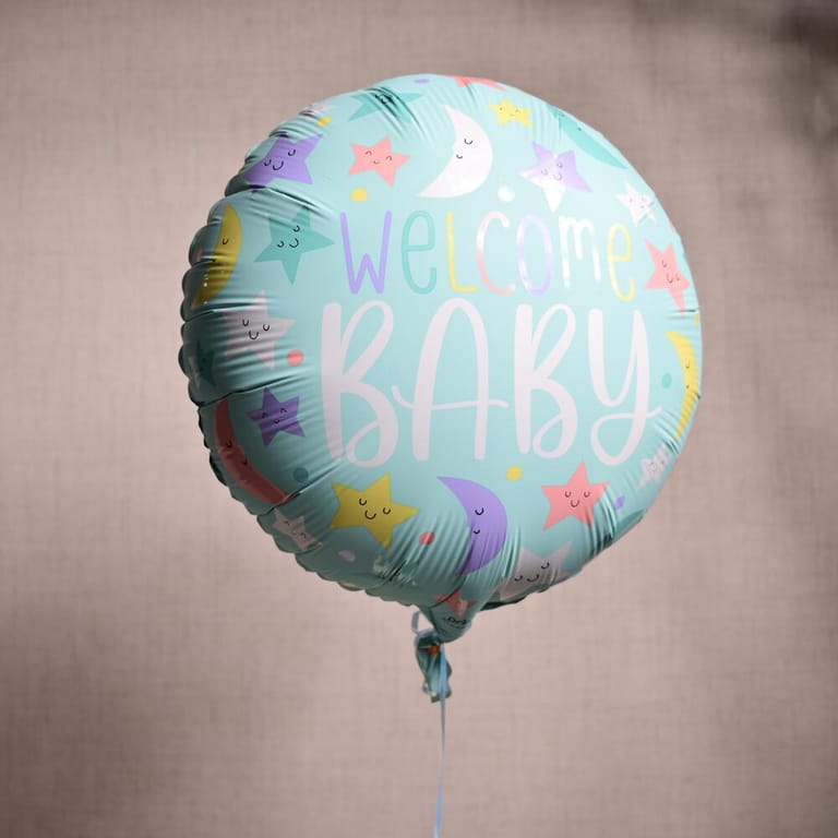 Welcome Baby Balloon White Roses And Blue Chocolates Hamper-C53 - Image 3